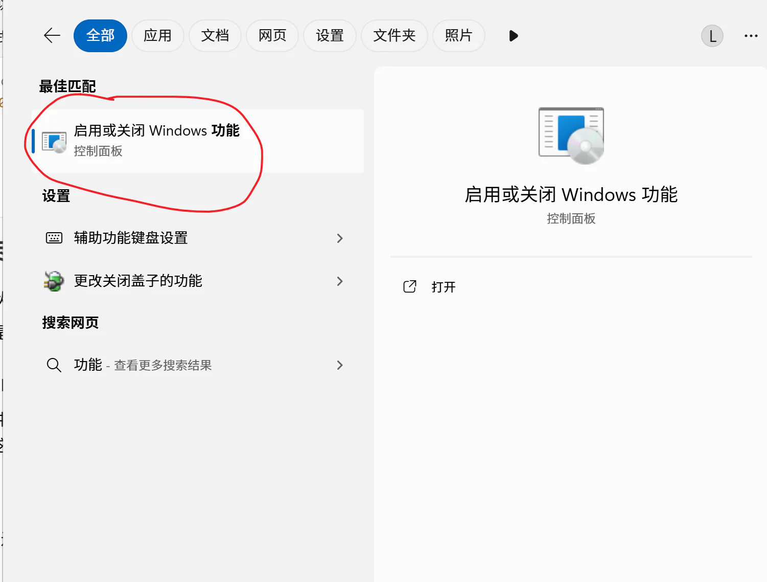 Windows 功能设置